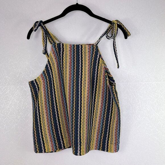 Madewell Texture & Thread Multi Color Crochet Tie Shoulder Top M - Picture 2 of 5
